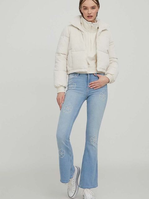 Hollister Co. kurtka damska kolor beżowy zimowa