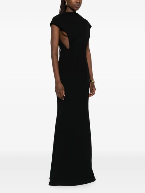 Jil Sander cap-sleeves maxi dress - Black