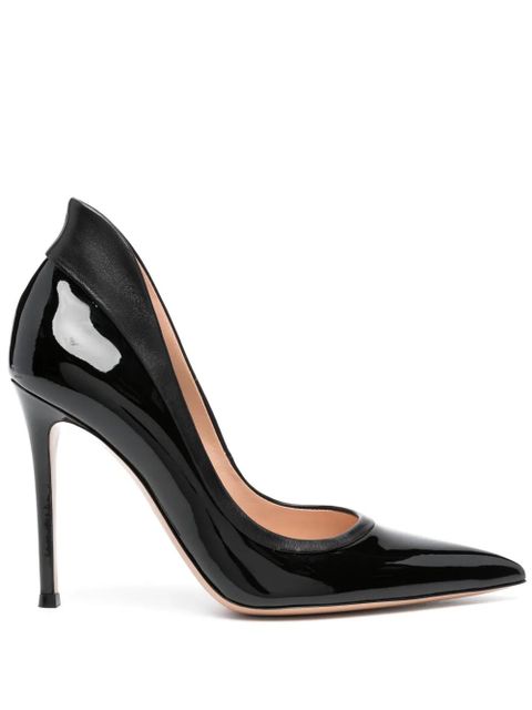 Gianvito Rossi Tuxedo 100mm leather pumps - Black - zdjęcie produktu nr 1