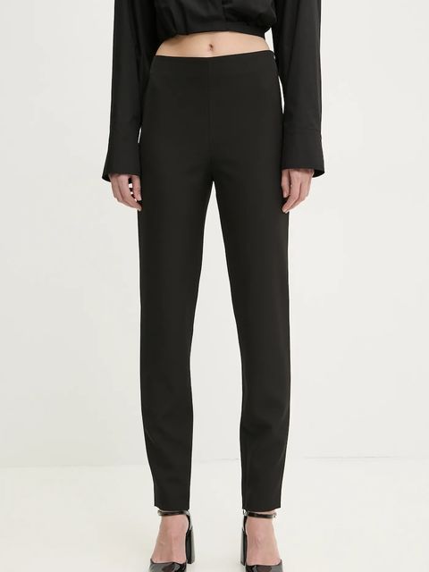 Moschino Jeans spodnie damskie kolor czarny dopasowane high waist 0302 3225 - zdjęcie produktu nr 1