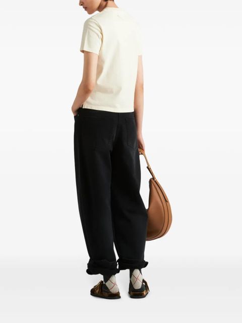 Prada triangle-logo jersey T-shirt - Yellow - zdjęcie produktu nr 2