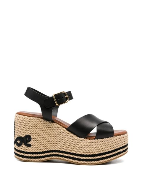 Chloé Sand buckle-fastening wedge sandals - Black - zdjęcie produktu nr 1