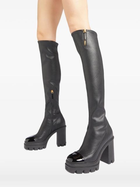 Giuseppe Zanotti shiny toe platform boots - Black