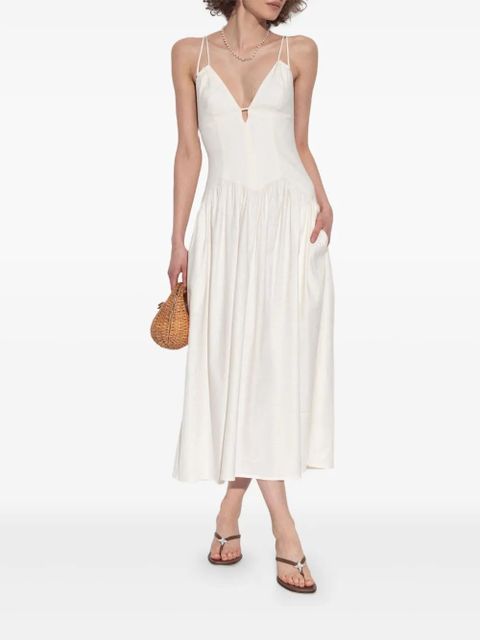 Cult Gaia spaghetti-strap pleated dress - White