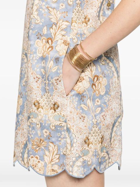 ZIMMERMANN Daylight scallop mini dress - Blue