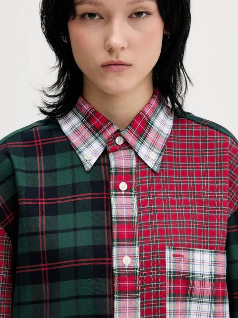 Tommy Jeans koszula bawełniana damska kolor czerwony relaxed z kołnierzykiem klasycznym DN0DN00090