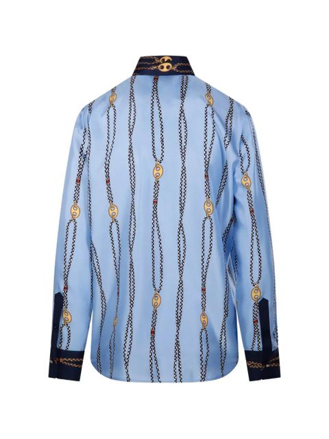 Gucci printed silk twill shirt - Blue - zdjęcie produktu nr 2