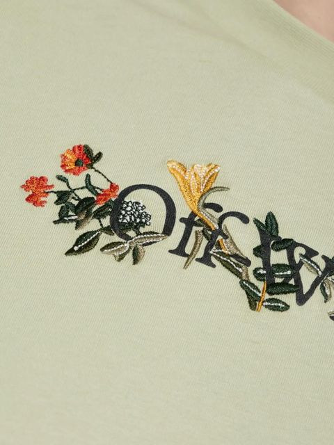 Off-White floral embroidered T-shirt - Green