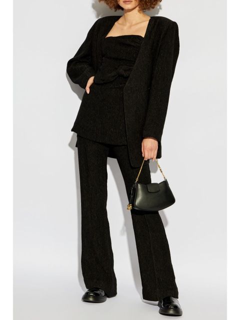 GANNI textured collarless jacket - Black - zdjęcie produktu nr 2