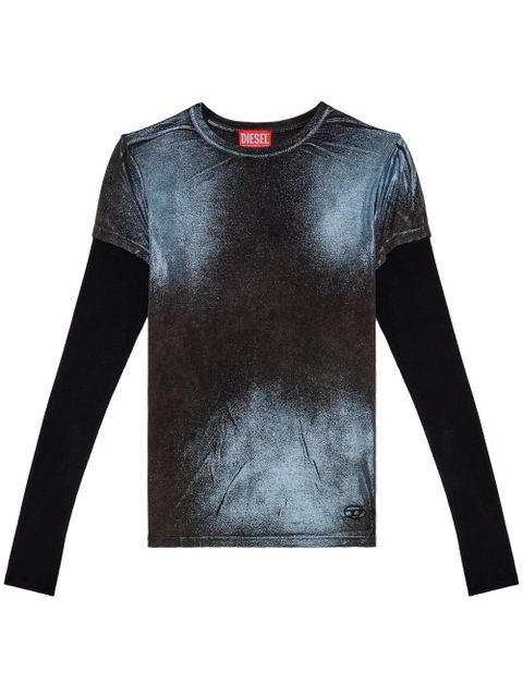 Diesel T-Miwa layered acid-wash T-shirt - Black - zdjęcie produktu nr 1