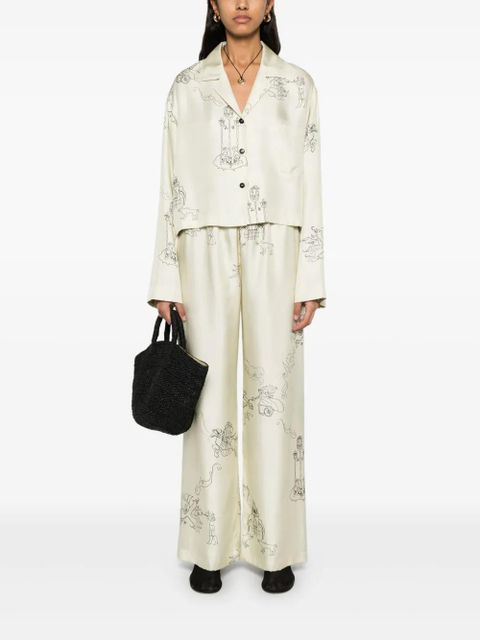 Nanushka satin straight trousers - Neutrals - zdjęcie produktu nr 2