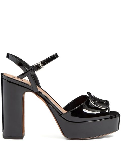 Valentino Garavani 115mm VLogo Signature platform sandals - Black - zdjęcie produktu nr 1