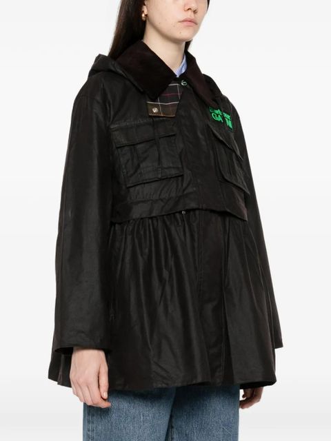 Barbour x Ganni peplum waxed coat - Brown