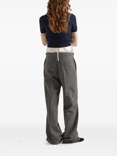 Prada belted wool tailored trousers - Grey - zdjęcie produktu nr 2