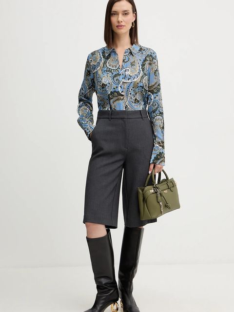 Guess szorty JOANDRA damskie kolor szary gładkie high waist W5BD63 W2402