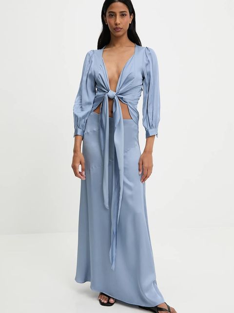 Answear.LAB bluzka i spódnica damski kolor niebieski - zdjęcie produktu nr 1