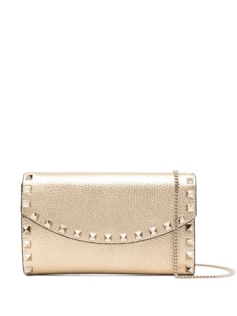 Valentino Garavani Rockstud studded leather wallet - Gold