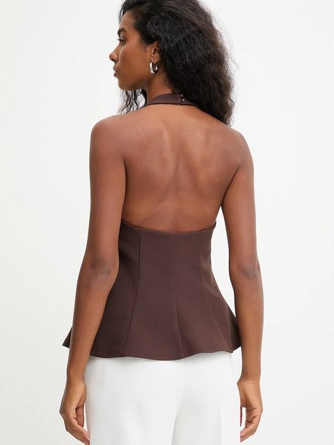 Answear.LAB bluzka damska kolor brązowy gładka