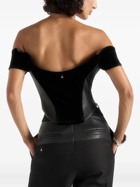 Manière De Voir Fae bardot corset top - Black