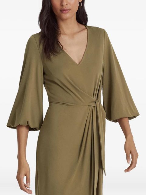 Lauren Ralph Lauren tie-waist V-neck asymmetrical dress - Green