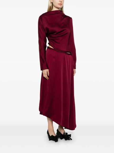 Victoria Beckham piped-trim midi dress - Red - zdjęcie produktu nr 2