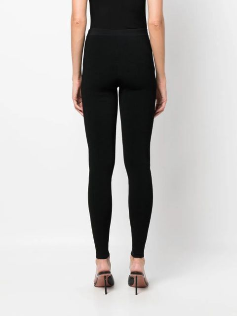 Rabanne logo-waistband leggings - Black