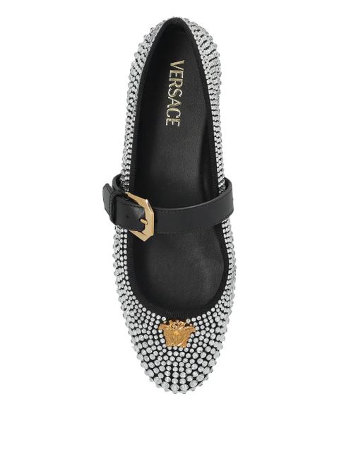 Versace La Medusa studded ballet flats - White