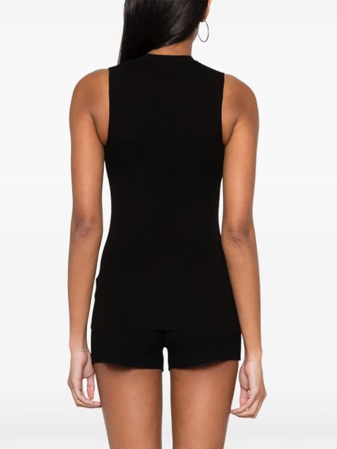 Jil Sander logo-print fine-ribbed tank top - Black