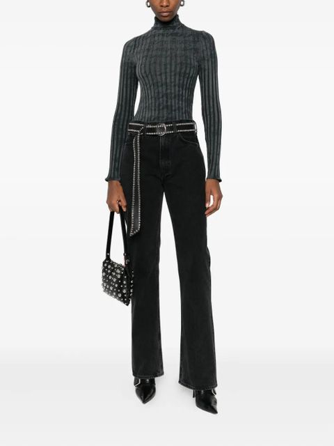 Diesel ribbed high-neck top - Grey