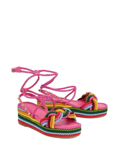Valentino Garavani rope-detail platform sandals - Pink - zdjęcie produktu nr 2