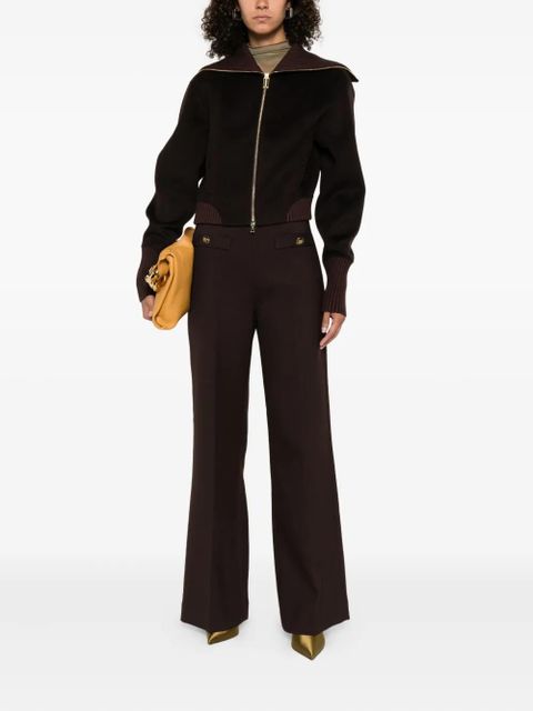 Victoria Beckham high-neck zip-front jacket - Brown - zdjęcie produktu nr 2