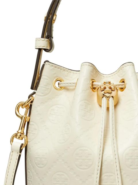 Tory Burch mini T Monogram bucket bag - White - zdjęcie produktu nr 2