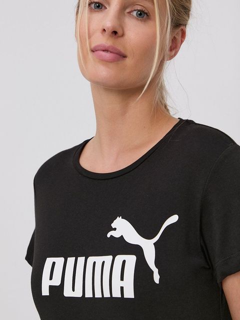 Puma T-shirt bawełniany 586774 kolor czarny