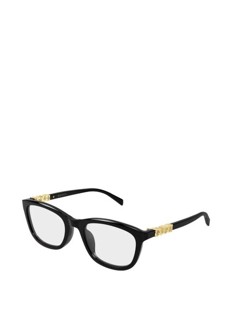Gucci Eyewear logo oval-frame glasses - Black - zdjęcie produktu nr 2