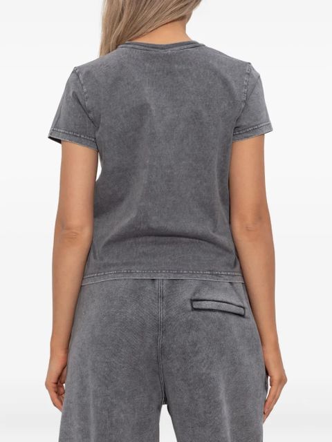 Alexander Wang logo-embroidered cotton top - Grey