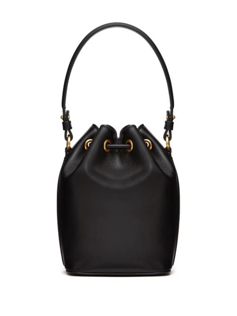 Valentino Garavani mini VLogo Signature leather bucket bag - Black - zdjęcie produktu nr 2