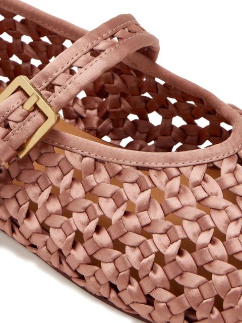NAGHEDI Sydney Mary Jane woven-design buckle-fastening ballet flats - Pink