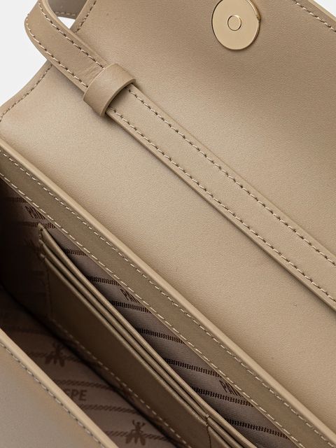 Patrizia Pepe torebka skórzana kolor beżowy 8B0327 L061