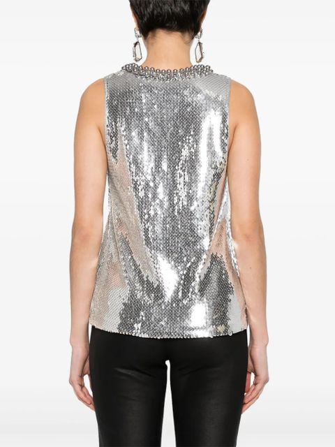Rabanne sequin-embellished top - Silver