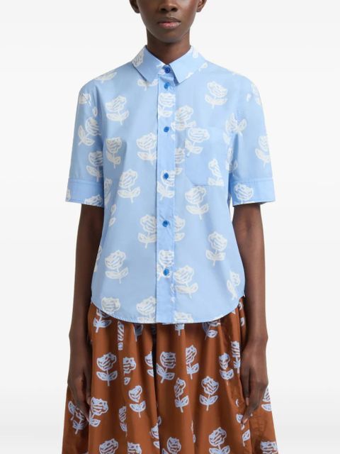 Marni Sprayed Roses-print shirt - Blue - zdjęcie produktu nr 2