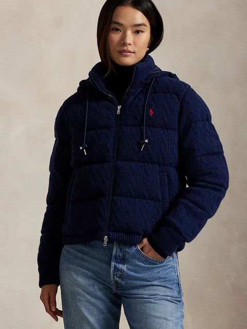 Polo Ralph Lauren kurtka wełniana kolor granatowy zimowa oversize 211A92614 - zdjęcie produktu nr 1