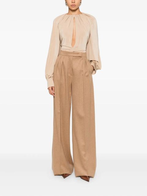 Ferragamo gathered long-sleeve blouse - Neutrals