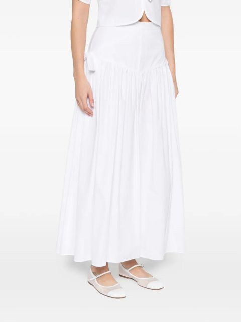 SANDRO tie-detail A-line maxi skirt - White