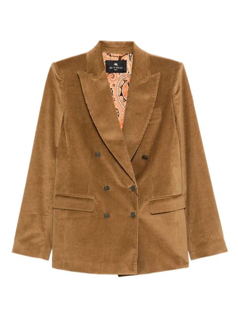 ETRO corduroy double-breasted blazer - Brown - zdjęcie produktu nr 1