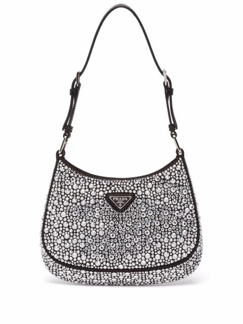 Prada Cleo crystal-embellished shoulder bag - Metallic - zdjęcie produktu nr 1
