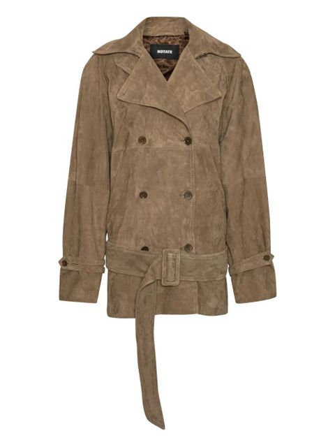 ROTATE BIRGER CHRISTENSEN belted oversize suede jacket - Brown - zdjęcie produktu nr 1