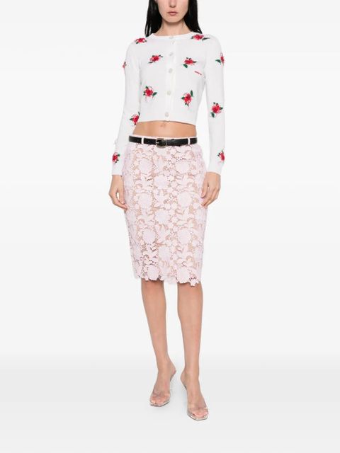 Self-Portrait floral lace midi skirt - Pink - zdjęcie produktu nr 2