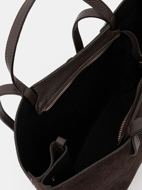 Answear.LAB torebka zamszowa kolor brązowy