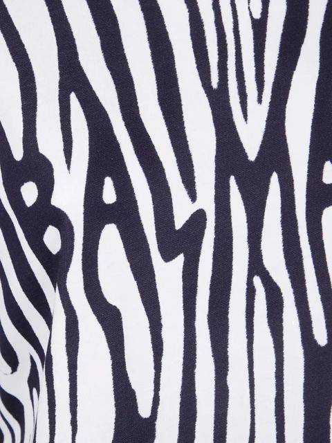 Balmain zebra-print cropped t-shirt - White - zdjęcie produktu nr 1