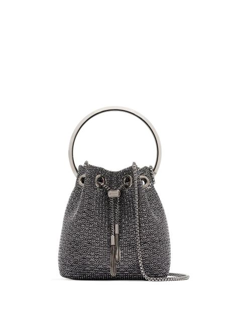 Jimmy Choo metallic Bon Bon mini bucket bag - Black - zdjęcie produktu nr 1